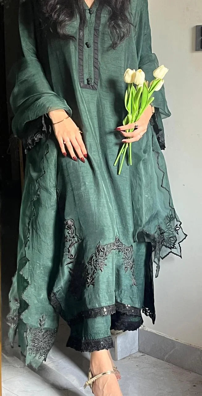 Emerald Green 3-Piece Dress