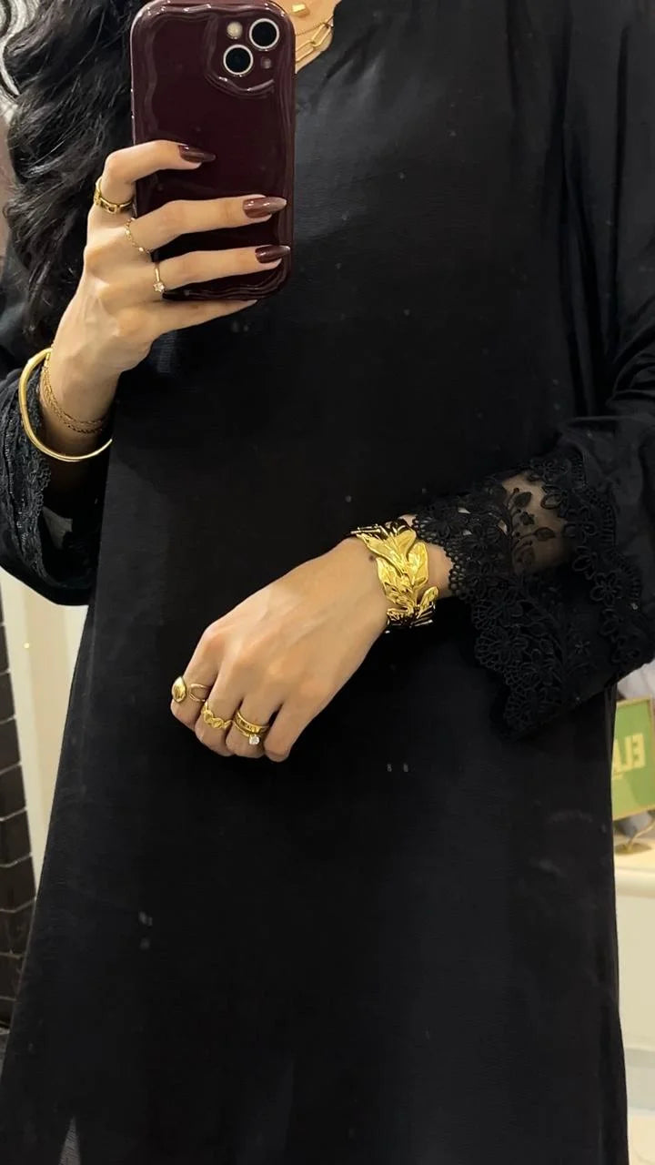 Fabric silk  Black dress