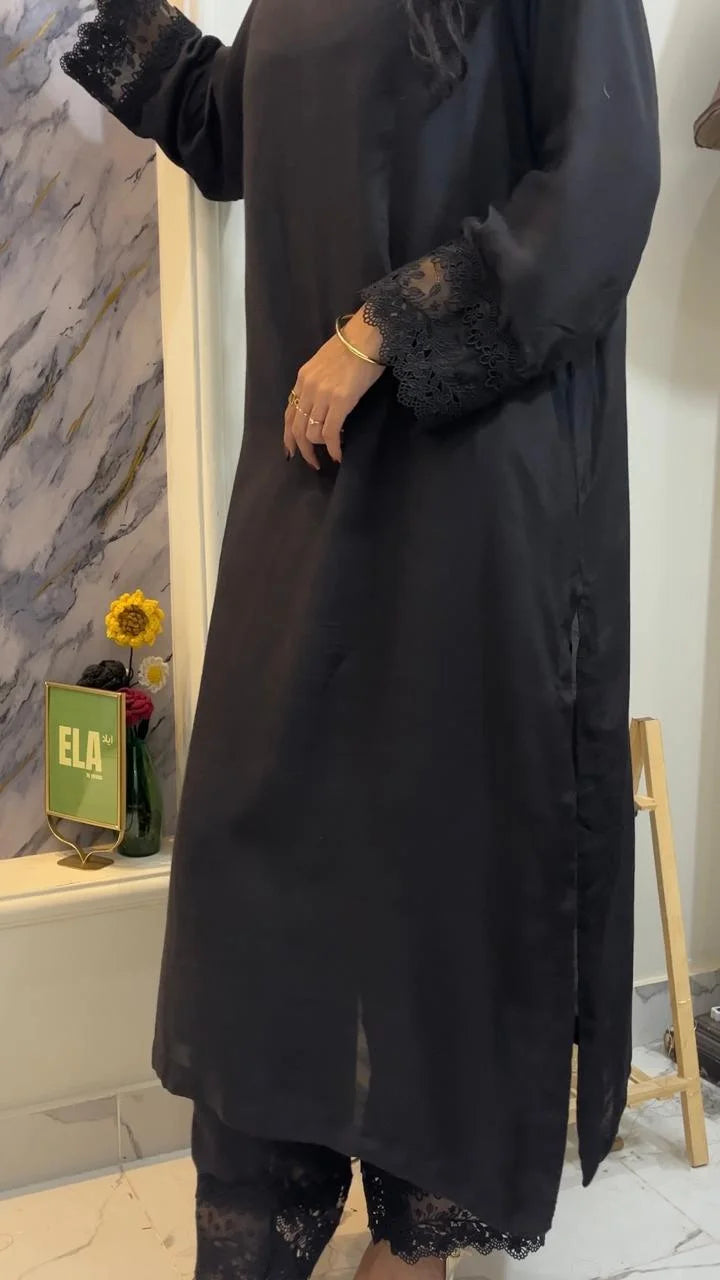 Fabric silk  Black dress